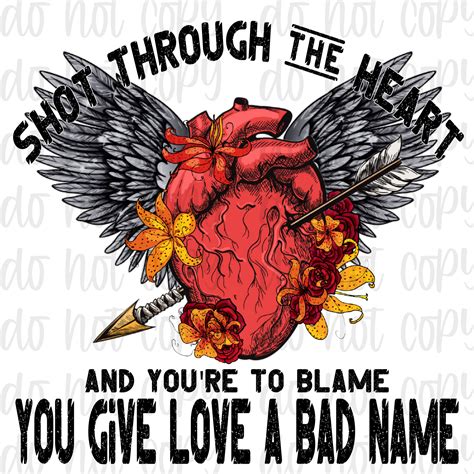 Shot Through the Heart Png - Etsy