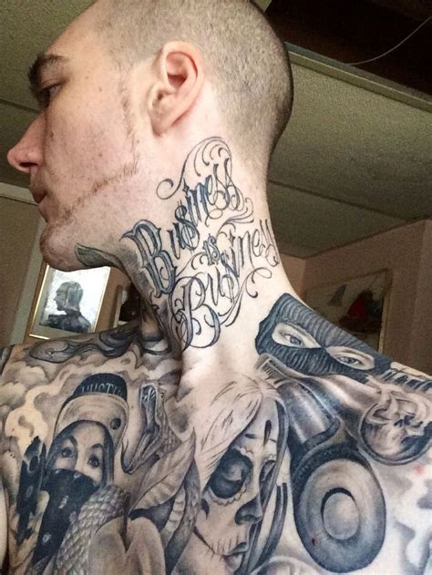 Gangster Blessed Tattoo On Neck - Best Tattoo Ideas