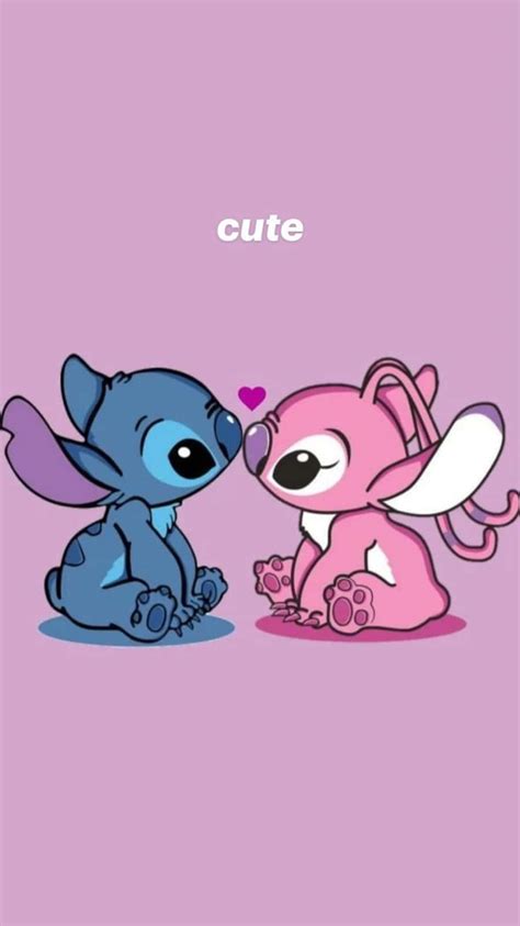 Download Love Stitch and Angel Embracing Each Other Wallpaper ...