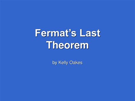 PPT - Fermat’s Last Theorem PowerPoint Presentation, free download - ID ...