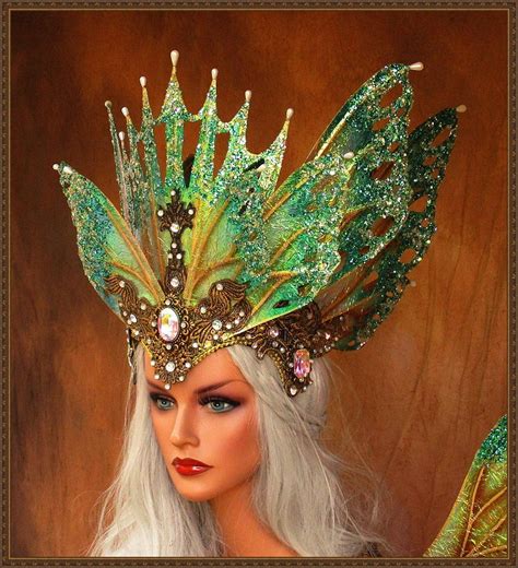 Iridescent Fairy Butterfly Queen Crown**Iridescent white/Teal/Gold ...