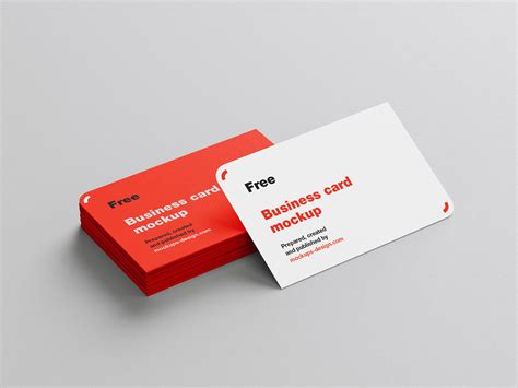 Rounded Corner Business Card PSD Mockup | MockupsQ