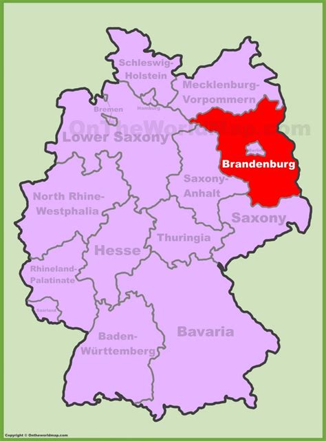 Brandenburg location on the Germany map - Ontheworldmap.com