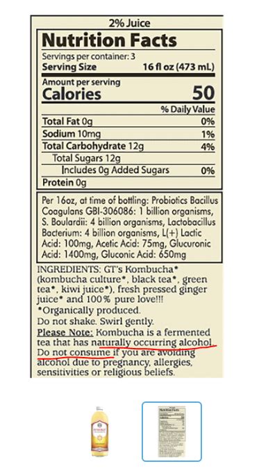 Synergy Kombucha Nutrition Facts | Besto Blog