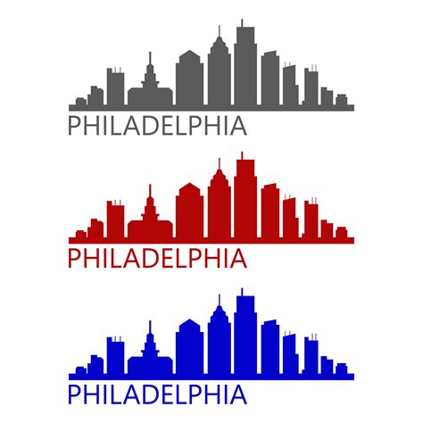 Philadelphia skyline illustrated on white background 3336985 Vector Art ...