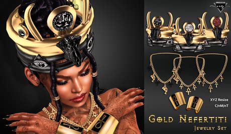 Second Life Marketplace - #MG - Gold Nefertiti - Jewelry Set