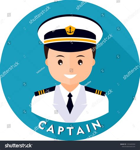 Ship Captain Character Ship Captain Captain: vector de stock (libre de regalías) 1253495950 ...