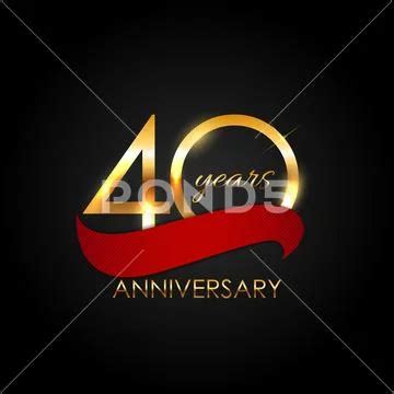 Template 40 Years Anniversary Vector Illustration ~ Clip Art #74995587