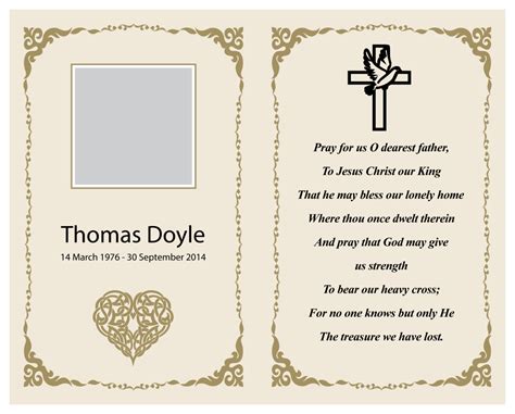 Memorial Card Templates - 10 Free PDF Printables | Printablee