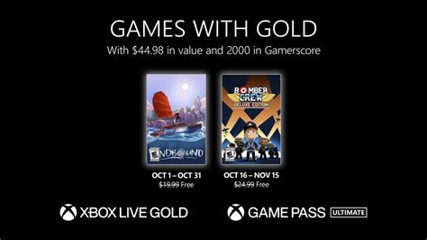 Free October 2022 Xbox Games With Gold - Newsweek