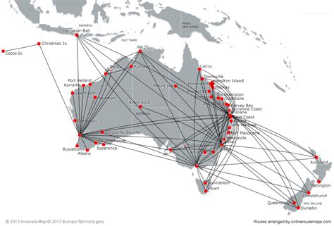 Virgin Australia route map - domestic routes