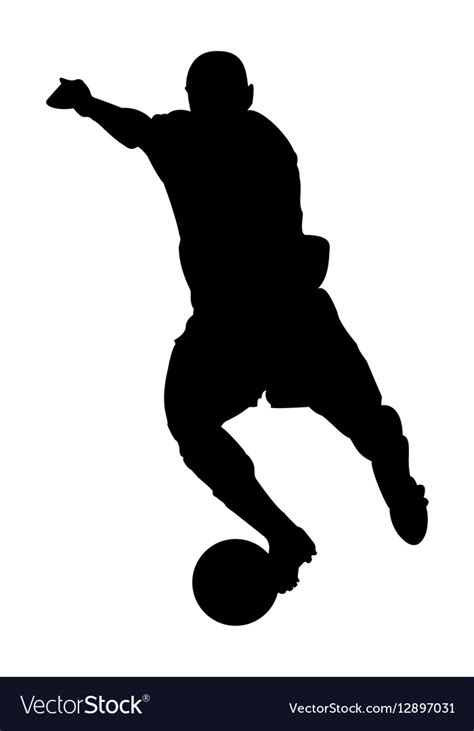 Soccer player silhouette Royalty Free Vector Image