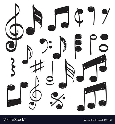 Music note. Doodles sketch musical vector hand drawn pictures isolated. Illustration of musical ...