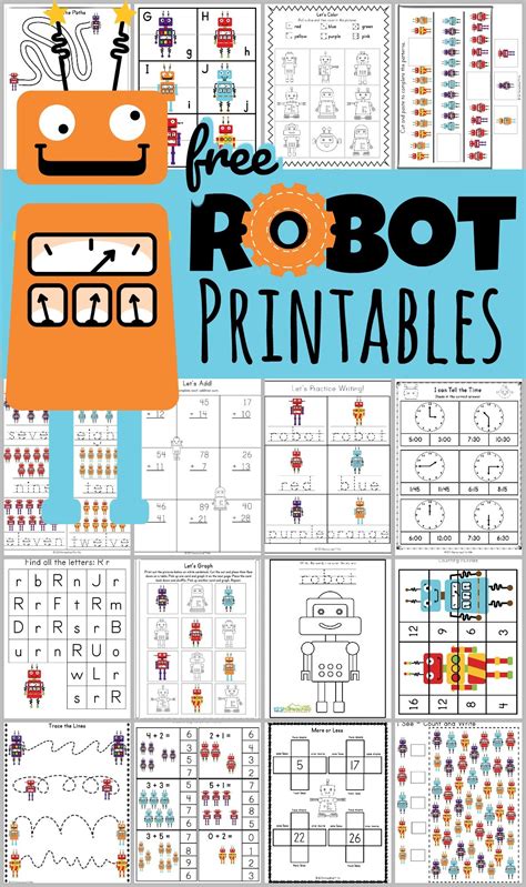 FREE Robot Printables Pack for ages 3-8