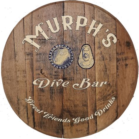 Dive Bar & Taphouse Bar Sign Custom Barrel Head Rustic Wall - Etsy