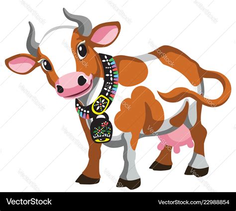 Cartoon brown cow Royalty Free Vector Image - VectorStock