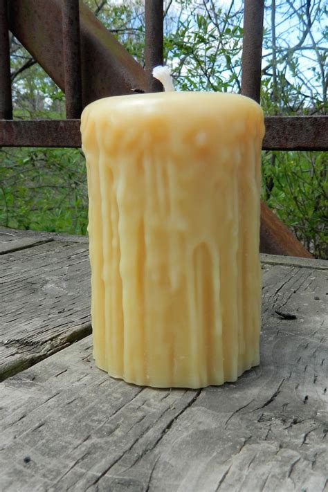 Beeswax Large Rustic Candle - Etsy