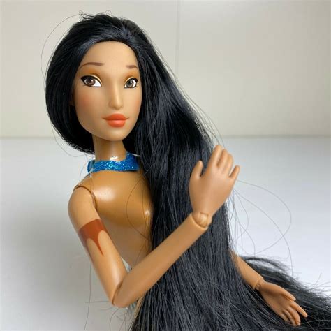 Pocahontas Barbie Doll Disney Long Black Hair Mattel Vintage Jointed # ...