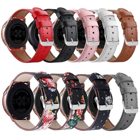 Tschick For Samsung Galaxy Watch Active Bands, 20mm Quick Release Luxury Genuine Leather Strap ...