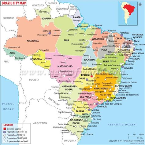 Brazil cities map major cities in brazil map – Artofit