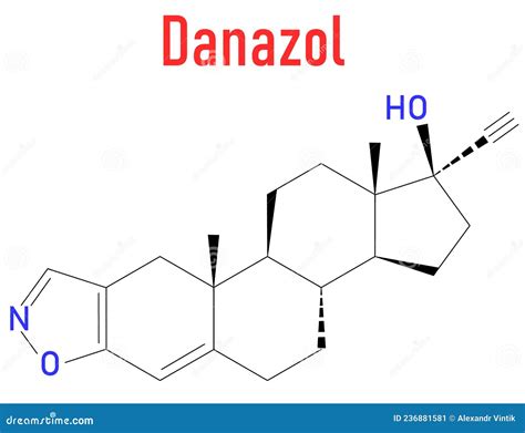 Danazol Endometriosis Drug Molecule. Skeletal Formula Stock Vector - Illustration of ...