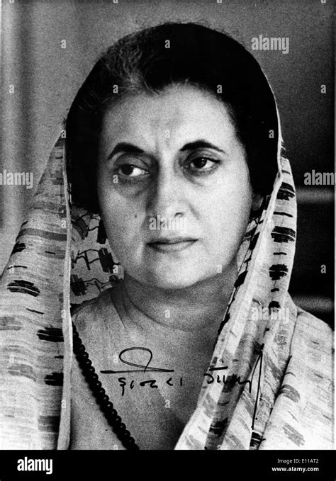 Portrait of Prime Minister Indira Gandhi Stock Photo - Alamy