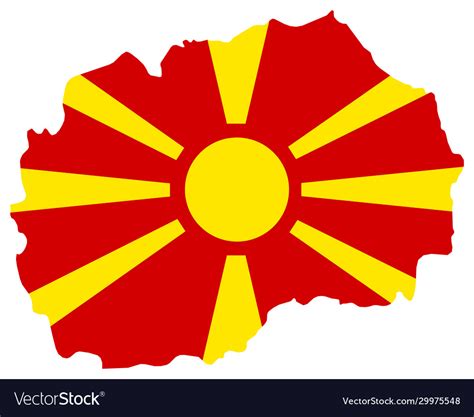 Flag in map north macedonia Royalty Free Vector Image