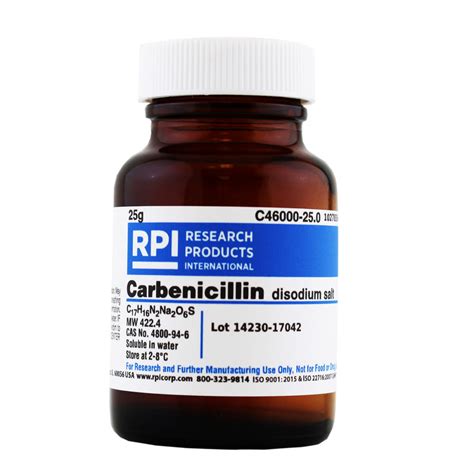 C46000-25.0 - Carbenicillin, Disodium Salt, 25 Grams