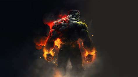 Hulk in Flames 4K Superhero Avengers Wallpaper, HD Artist 4K Wallpapers ...