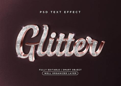 Premium PSD | 3d style glitter text effect