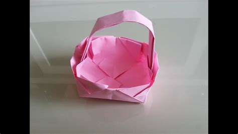 Origami Basket With Handle - YouTube