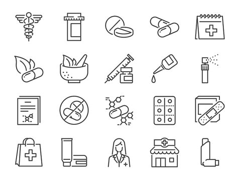 Pharmacy icon set Vector | Premium Download