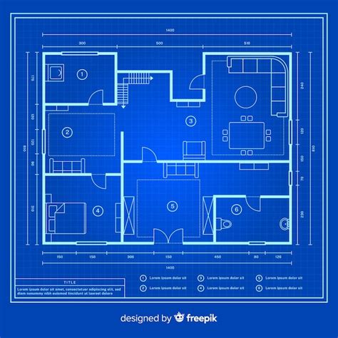 Free Vector | Modern design blueprint of a house