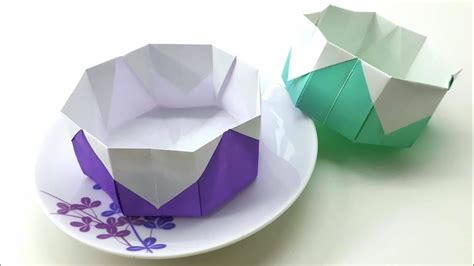 Origami Tutorial - How to fold an Easy Origami Bowl - YouTube