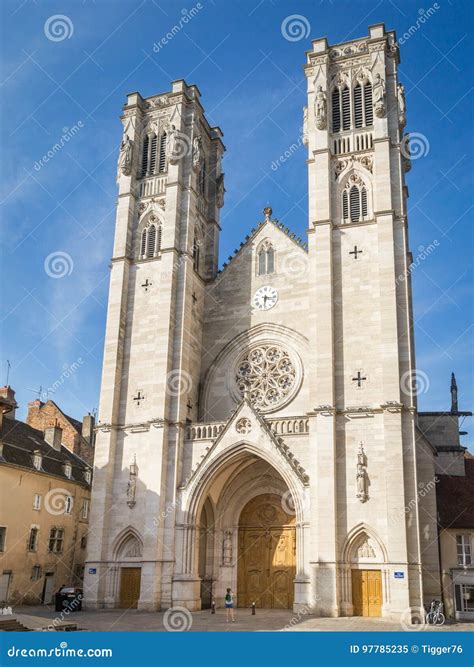 Chalon-sur-Saone, Cathedral of Saint Vincent Editorial Image - Image of ...