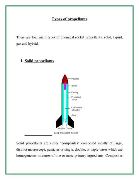 The advantages of different types of propellants