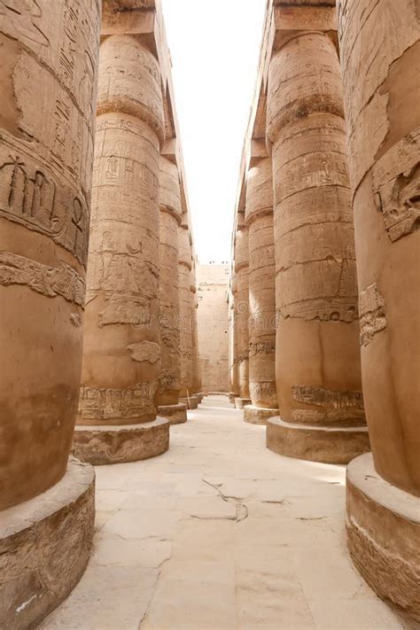 Columns in Hypostyle Hall of Karnak Temple, Luxor, Egypt Stock Photo - Image of africa, column ...