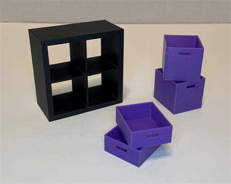 Dollhouse 1:12 Scale 4-Cube Storage Organizer with Bins by Crazy4Lookin ...