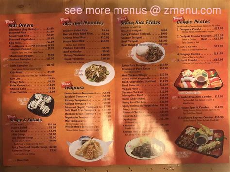 Online Menu of Tempura Express Restaurant, Anchorage, Alaska, 99501 - Zmenu