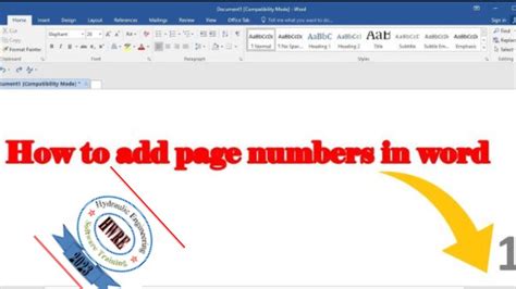 How to add page numbers in word 2023@hydraulicengineering8463 - YouTube