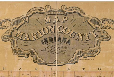 Marion County Indiana 1855 Old Wall Map Reprint With - Etsy