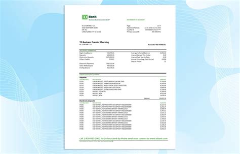 TD Bank Statement Template – MS Word File