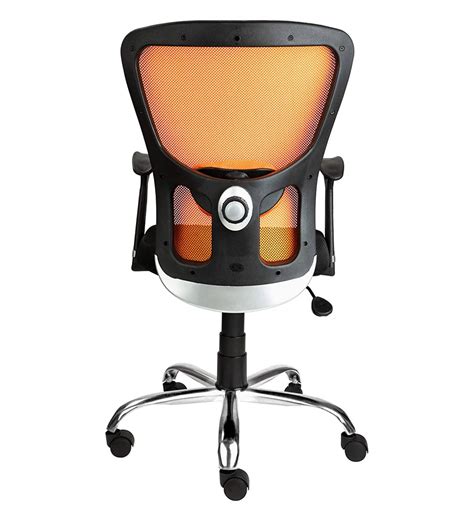 Buy Snug Ergonomic Chair in Orange & Black Colour by Workspace by AZAZO Online - Mid Back ...