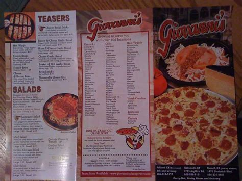 Giovanni's Pizza Menu, Menu for Giovanni's Pizza, Ashland, Ashland ...