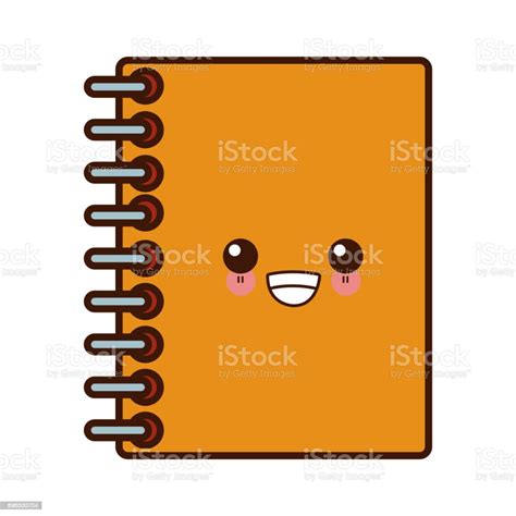 Notebook Closed Isolated Cute Kawaii Cartoon Stock Illustration - Download Image Now - Abstract ...