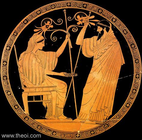 Hera & Prometheus - Ancient Greek Vase Painting