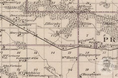 Vintage Davis County IA Map 1875 Old Iowa Map Historical | Etsy