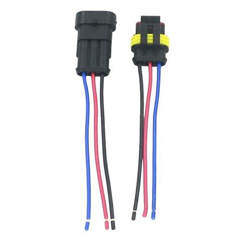 3Pin / 3Way Waterproof Car Electrical Wire Connector Male and Female Plug Kits | eBay