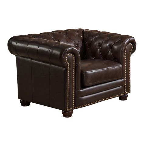 Amax Kensington Top Grain Leather Chesterfield Armchair | Wayfair