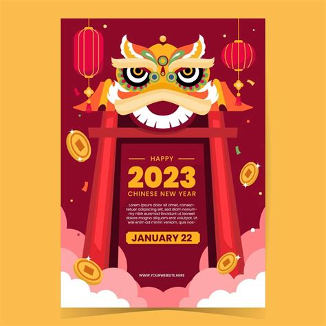 Chinese New Year Poster Template 17333880 Vector Art at Vecteezy